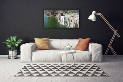 Obraz na płótnie Wodospad wpadający do Jeziora