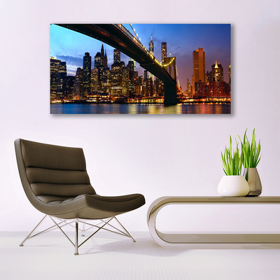 Obraz na płótnie Miejski Most nad Rzeką