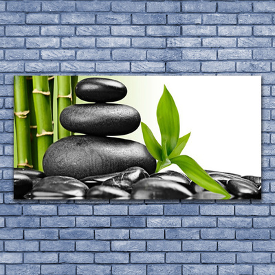 Obraz drukowany na płótnie Harmonia Natury: Kamienie i Liście