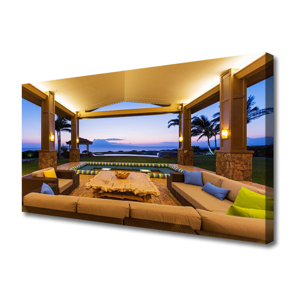 Zdjęcie na płótnie Słoneczne Patio pod Palmami