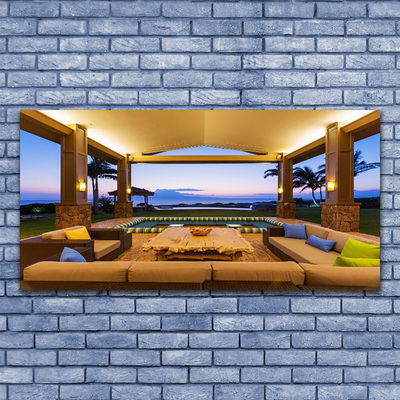 Zdjęcie na płótnie Słoneczne Patio pod Palmami