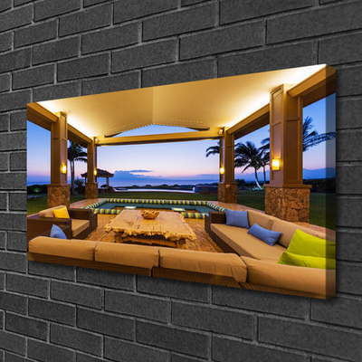 Zdjęcie na płótnie Słoneczne Patio pod Palmami