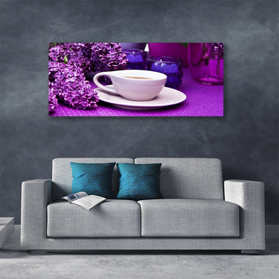 Zdjęcie na płótnie Poranna Kawa wśród Kwiatów