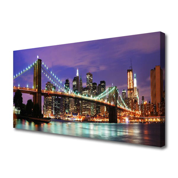 Obraz na płótnie Panorama Mostu o Zmierzchu