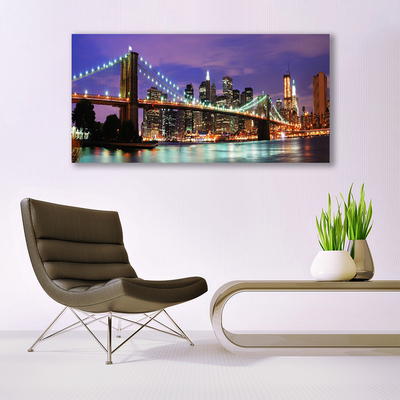 Obraz na płótnie Panorama Mostu o Zmierzchu