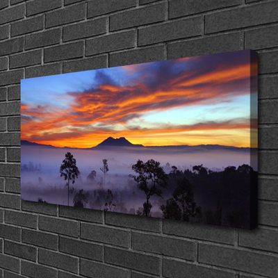 Fotoobraz na płótnie Las we Mglisty Poranek