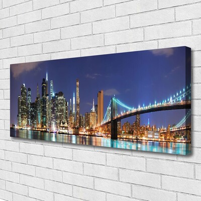 Obraz canvas na ścianę Wieczorne Światła nad Mostem