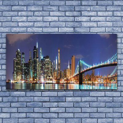 Obraz canvas na ścianę Wieczorne Światła nad Mostem