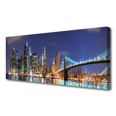 Obraz canvas na ścianę Wieczorne Światła nad Mostem