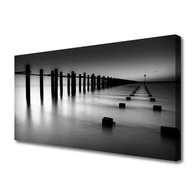 Obraz na płótnie Drewniane Molo we Mgle