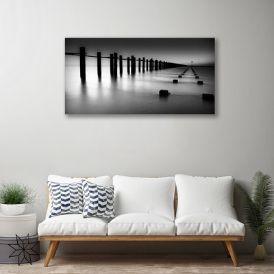 Obraz na płótnie Drewniane Molo we Mgle