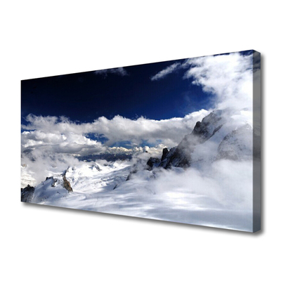 Obraz na płótnie Majestatyczny Szczyt w Chmurach