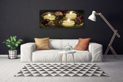 Fotoobraz na płótnie Blask Świec w Ciemności