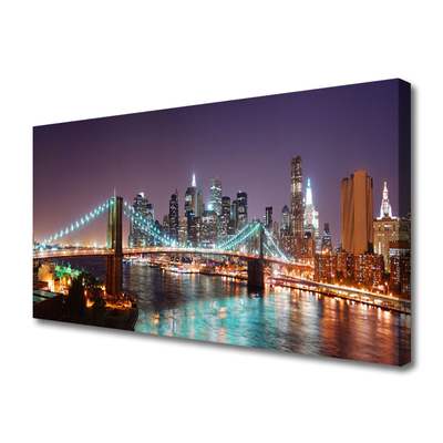 Zdjęcie na płótnie Wieczorne Światła Wielkiego Mostu