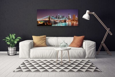 Zdjęcie na płótnie Wieczorne Światła Wielkiego Mostu