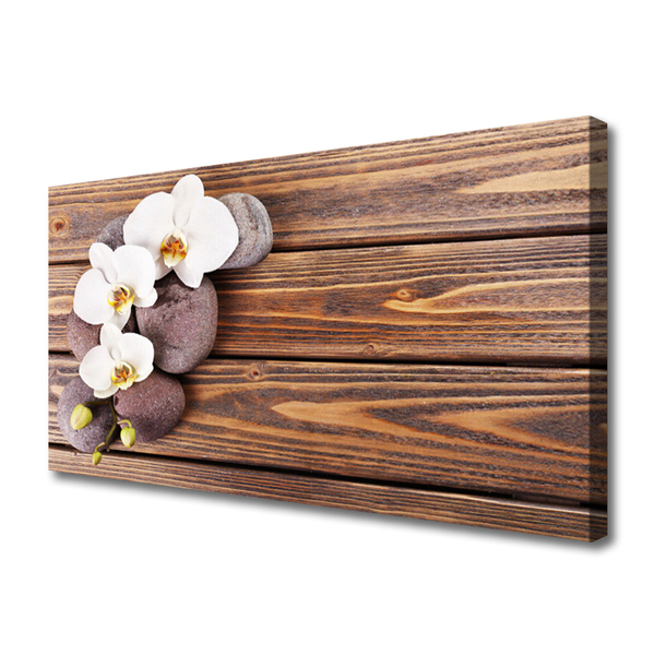 Zdjęcie na płótnie Orchidea na Rustykalnym Drewnie