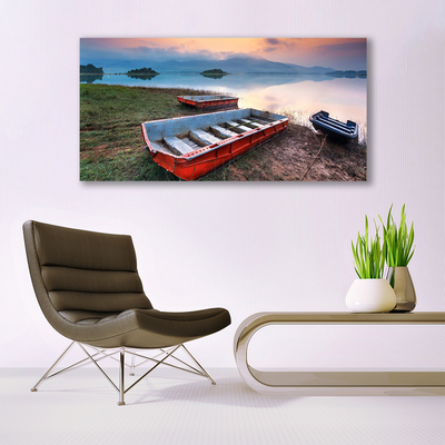 Obraz na płótnie Łódź Rybacka na Spokojnej Wodzie