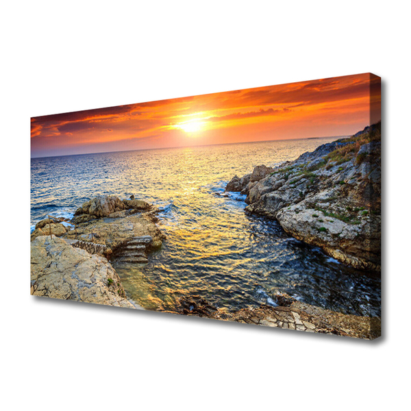 Obraz na płótnie Odblask Słońca na Falach