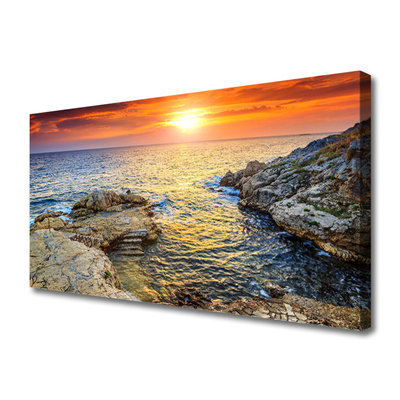 Obraz na płótnie Odblask Słońca na Falach