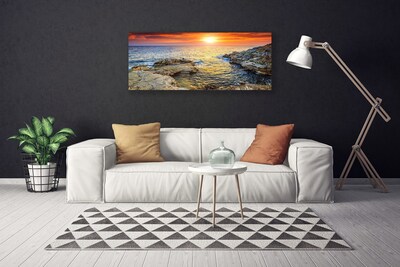 Obraz na płótnie Odblask Słońca na Falach