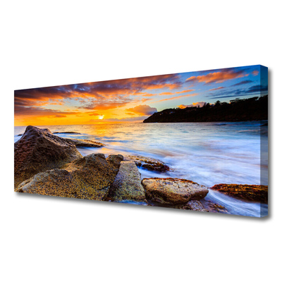 Duży obraz na płótnie Skalisty Brzeg Morza