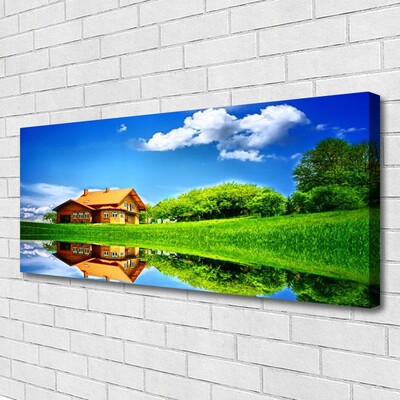 Obraz na płótnie Domek nad Cichym Jeziorem