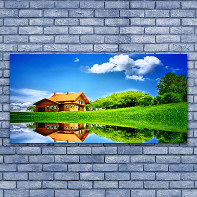 Obraz na płótnie Domek nad Cichym Jeziorem