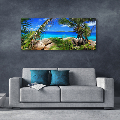 Obraz na płótnie Liście na Tle Skał