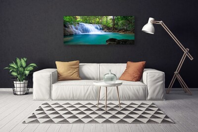 Obraz na Płótnie Wodospad Jezioro Las Natura
