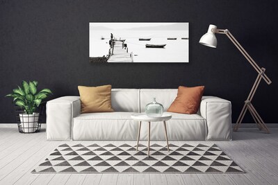 Zdjęcie na płótnie Przystań Łodzi pod Mostem