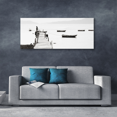 Zdjęcie na płótnie Przystań Łodzi pod Mostem