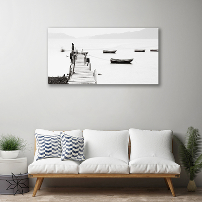 Zdjęcie na płótnie Przystań Łodzi pod Mostem