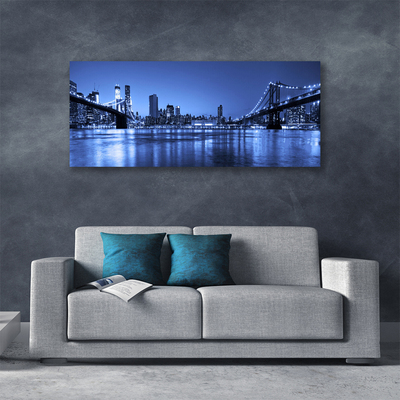 Obraz canvas Most nad Wieczornym Miastem