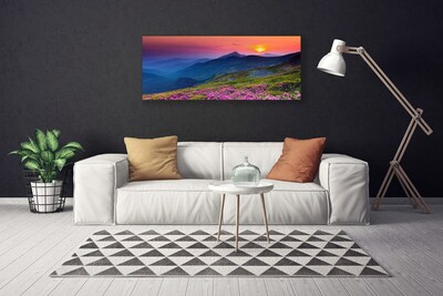 Obraz Canvas Góry Łąka Kwiaty Krajobraz