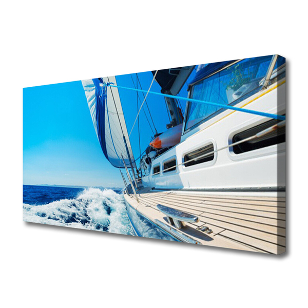 Obraz canvas Samotna Łódź na Falach