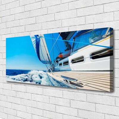 Obraz canvas Samotna Łódź na Falach