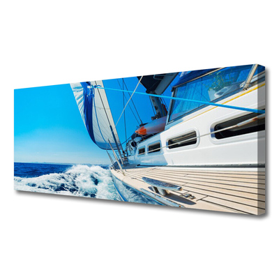 Obraz canvas Samotna Łódź na Falach