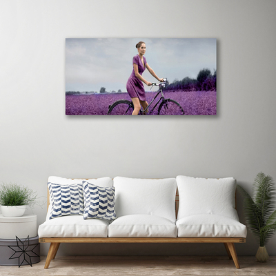 Obraz Canvas Kobieta Rower Łąka Człowiek