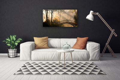 Obraz canvas Drewniany Mostek w Lesie