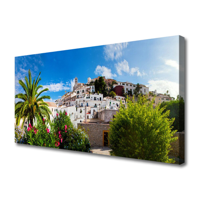 Obraz canvas na ścianę Tropikalna Metropolia pod Palmami