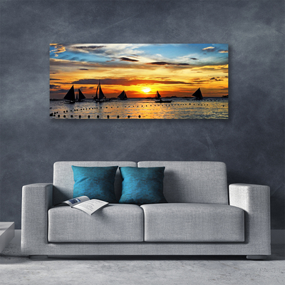 Obraz Canvas Łódki Morze Słońce Krajobraz