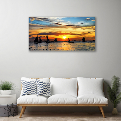 Obraz Canvas Łódki Morze Słońce Krajobraz