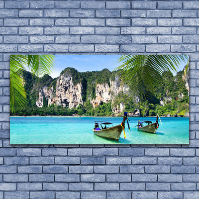 Obraz canvas Kolorowe Łodzie na Falach