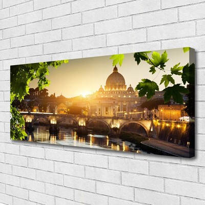 Zdjęcie na płótnie Nowoczesny Most nad Rzeką