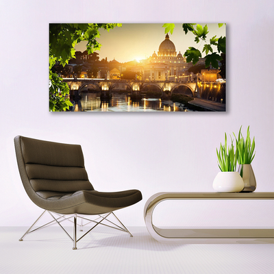 Zdjęcie na płótnie Nowoczesny Most nad Rzeką