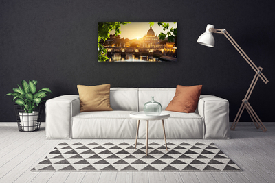 Zdjęcie na płótnie Nowoczesny Most nad Rzeką