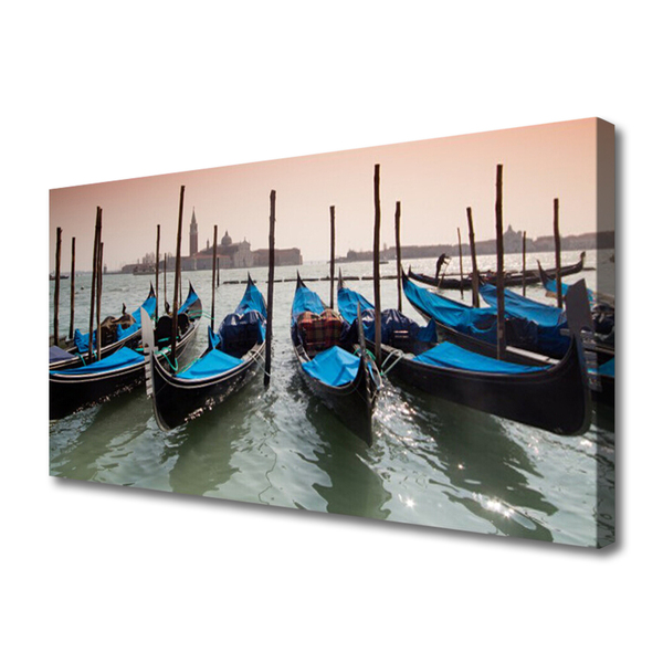 Zdjęcie na płótnie Przystań Łodzi nad Kanałem