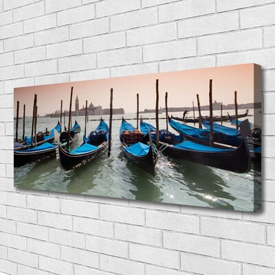 Zdjęcie na płótnie Przystań Łodzi nad Kanałem