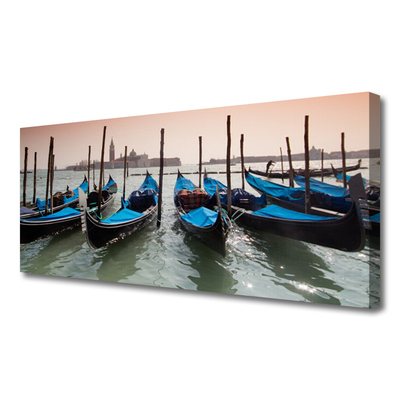 Zdjęcie na płótnie Przystań Łodzi nad Kanałem