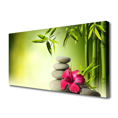 Obraz Canvas Bambus Kwiat Kamienie Zen